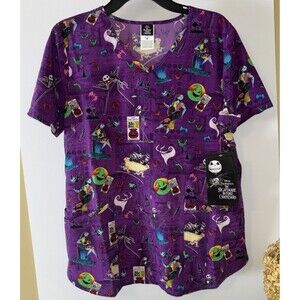 The Nightmare Before Christmas Halloween Scrub Top-Pockets Size M-NWT chest 43"